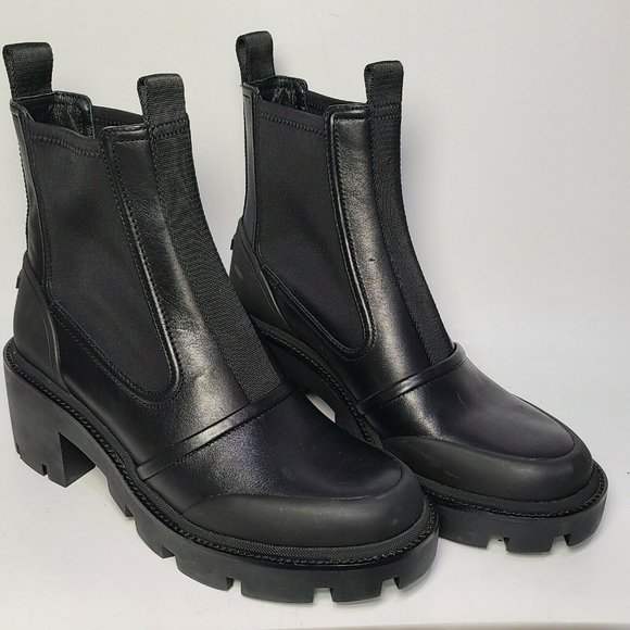 TORY BURCH  BOOTS CHELSEA LUG-SOLE Platform Ankle Black Leather US 10 $428 new - Picture 2 of 10
